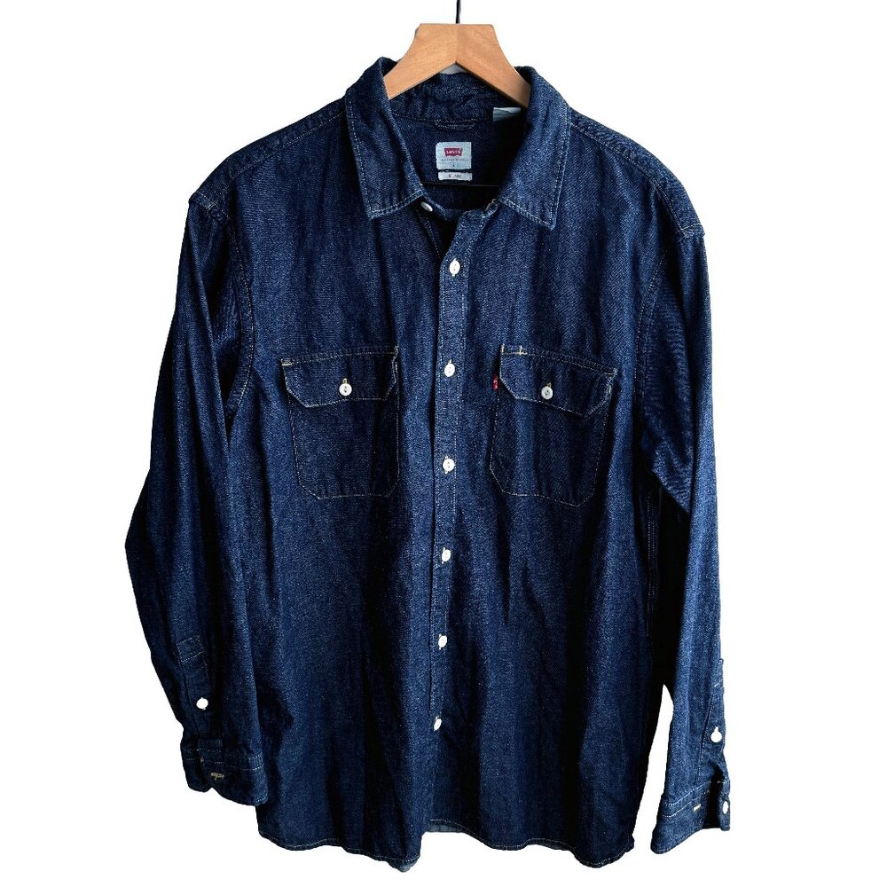 Levi’s Denim Button Down Shirt, Relaxed Fit, Red Tab, Men's Size Large